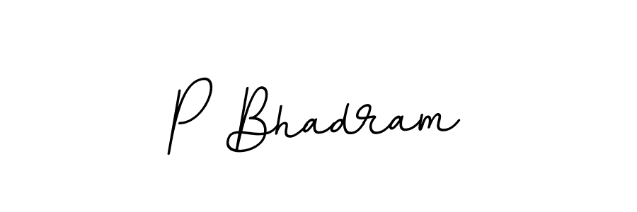 How to make P Bhadram name signature. Use BallpointsItalic-DORy9 style for creating short signs online. This is the latest handwritten sign. P Bhadram signature style 11 images and pictures png