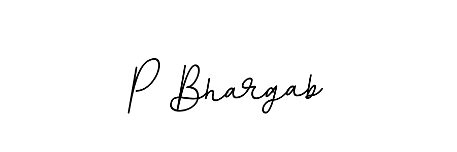 Design your own signature with our free online signature maker. With this signature software, you can create a handwritten (BallpointsItalic-DORy9) signature for name P Bhargab. P Bhargab signature style 11 images and pictures png