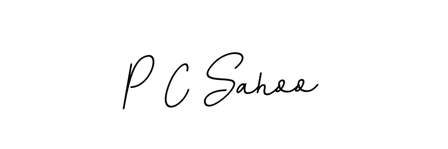 The best way (BallpointsItalic-DORy9) to make a short signature is to pick only two or three words in your name. The name P C Sahoo include a total of six letters. For converting this name. P C Sahoo signature style 11 images and pictures png
