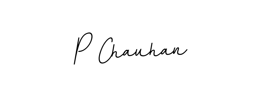 Design your own signature with our free online signature maker. With this signature software, you can create a handwritten (BallpointsItalic-DORy9) signature for name P Chauhan. P Chauhan signature style 11 images and pictures png