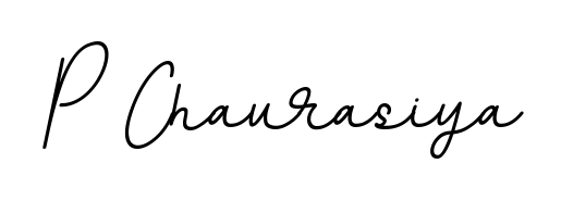 A stylish, flowing autograph style designed for name P Chaurasiya using BallpointsItalic-DORy9 typography. Perfect for digital creative projects. P Chaurasiya signature style 11 images and pictures png
