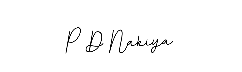 How to make P D Nakiya name signature. Use BallpointsItalic-DORy9 style for creating short signs online. This is the latest handwritten sign. P D Nakiya signature style 11 images and pictures png