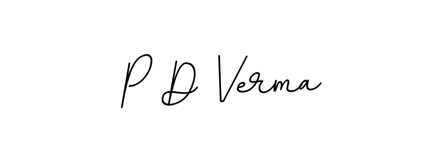 Create a beautiful signature design for name P D Verma. With this signature (BallpointsItalic-DORy9) fonts, you can make a handwritten signature for free. P D Verma signature style 11 images and pictures png