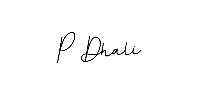 Design your own signature with our free online signature maker. With this signature software, you can create a handwritten (BallpointsItalic-DORy9) signature for name P Dhali. P Dhali signature style 11 images and pictures png