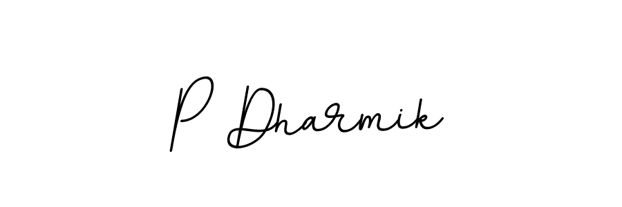 The best way (BallpointsItalic-DORy9) to make a short signature is to pick only two or three words in your name. The name P Dharmik include a total of six letters. For converting this name. P Dharmik signature style 11 images and pictures png