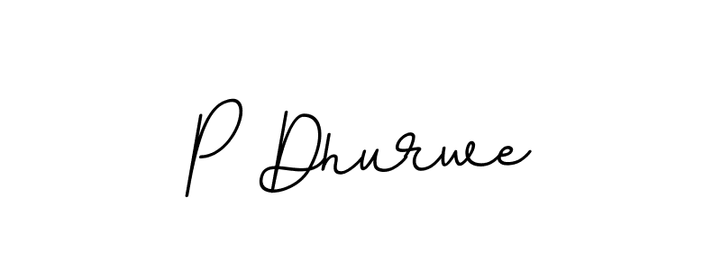 Make a beautiful signature design for name P Dhurwe. With this signature (BallpointsItalic-DORy9) style, you can create a handwritten signature for free. P Dhurwe signature style 11 images and pictures png