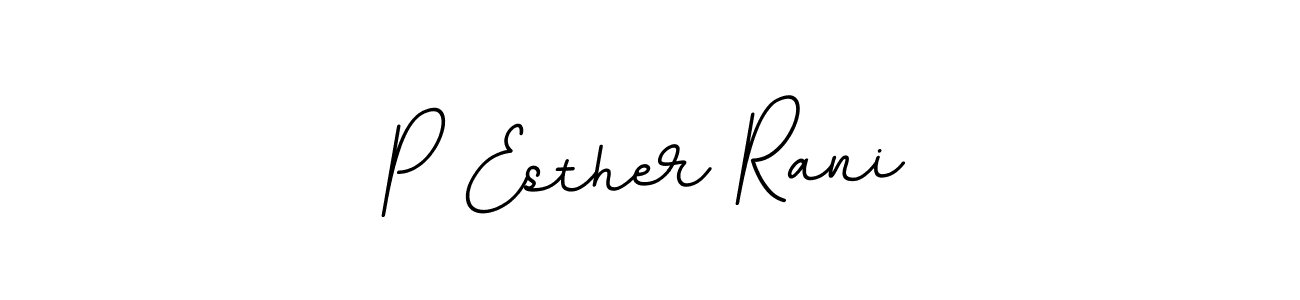 How to make P Esther Rani name signature. Use BallpointsItalic-DORy9 style for creating short signs online. This is the latest handwritten sign. P Esther Rani signature style 11 images and pictures png