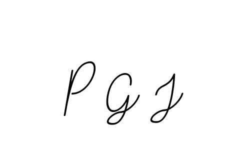 The best way (BallpointsItalic-DORy9) to make a short signature is to pick only two or three words in your name. The name P G J include a total of six letters. For converting this name. P G J signature style 11 images and pictures png