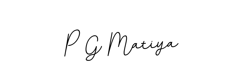 Use a signature maker to create a handwritten signature online. With this signature software, you can design (BallpointsItalic-DORy9) your own signature for name P G Matiya. P G Matiya signature style 11 images and pictures png