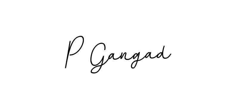 How to make P Gangad name signature. Use BallpointsItalic-DORy9 style for creating short signs online. This is the latest handwritten sign. P Gangad signature style 11 images and pictures png