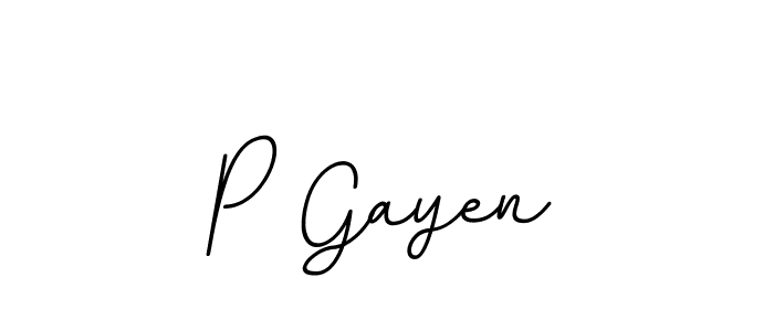 How to make P Gayen name signature. Use BallpointsItalic-DORy9 style for creating short signs online. This is the latest handwritten sign. P Gayen signature style 11 images and pictures png