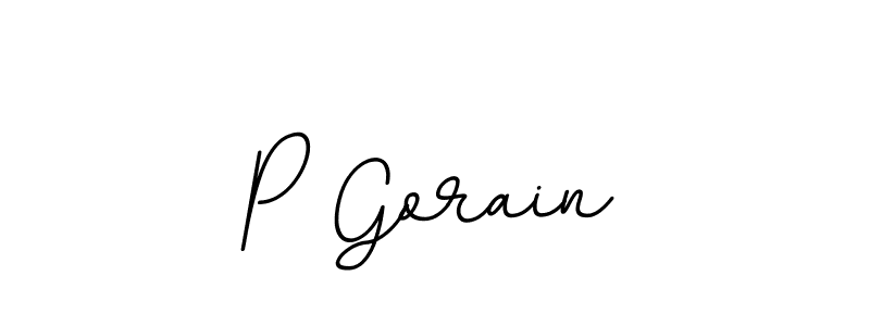 Use a signature maker to create a handwritten signature online. With this signature software, you can design (BallpointsItalic-DORy9) your own signature for name P Gorain. P Gorain signature style 11 images and pictures png