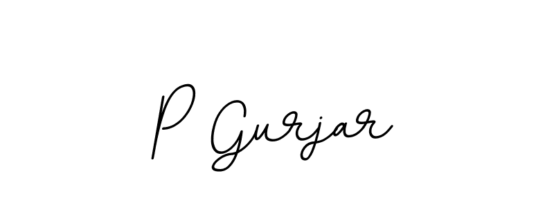 Use a signature maker to create a handwritten signature online. With this signature software, you can design (BallpointsItalic-DORy9) your own signature for name P Gurjar. P Gurjar signature style 11 images and pictures png