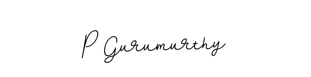 Design your own signature with our free online signature maker. With this signature software, you can create a handwritten (BallpointsItalic-DORy9) signature for name P Gurumurthy. P Gurumurthy signature style 11 images and pictures png