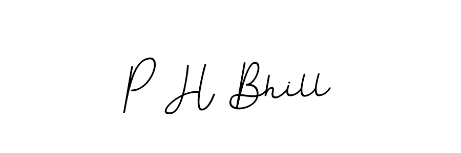 How to make P H Bhill name signature. Use BallpointsItalic-DORy9 style for creating short signs online. This is the latest handwritten sign. P H Bhill signature style 11 images and pictures png