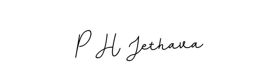 Design your own signature with our free online signature maker. With this signature software, you can create a handwritten (BallpointsItalic-DORy9) signature for name P H Jethava. P H Jethava signature style 11 images and pictures png