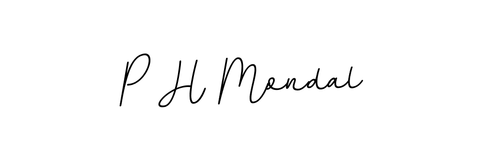Make a beautiful signature design for name P H Mondal. With this signature (BallpointsItalic-DORy9) style, you can create a handwritten signature for free. P H Mondal signature style 11 images and pictures png