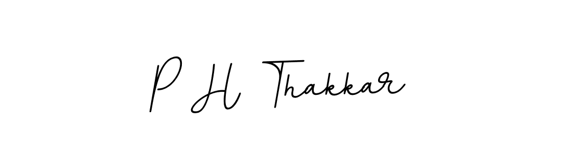 Create a beautiful signature design for name P H Thakkar. With this signature (BallpointsItalic-DORy9) fonts, you can make a handwritten signature for free. P H Thakkar signature style 11 images and pictures png