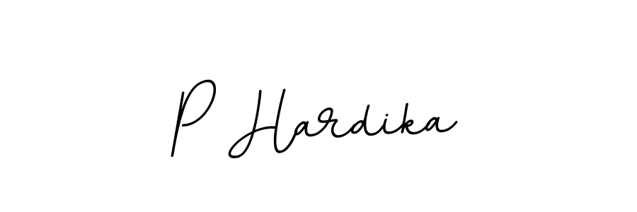 How to make P Hardika name signature. Use BallpointsItalic-DORy9 style for creating short signs online. This is the latest handwritten sign. P Hardika signature style 11 images and pictures png