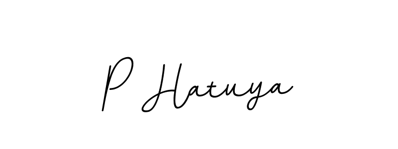 Create a beautiful signature design for name P Hatuya. With this signature (BallpointsItalic-DORy9) fonts, you can make a handwritten signature for free. P Hatuya signature style 11 images and pictures png