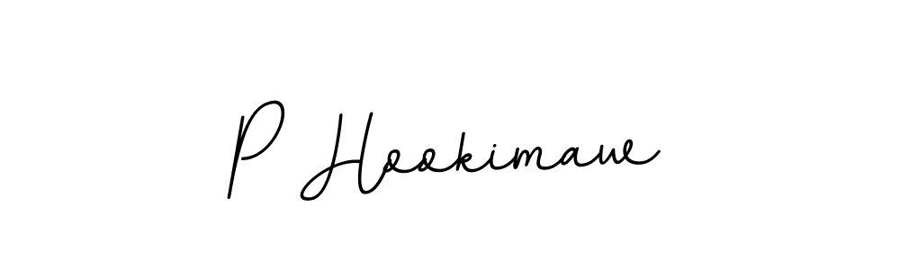 How to make P Hookimaw name signature. Use BallpointsItalic-DORy9 style for creating short signs online. This is the latest handwritten sign. P Hookimaw signature style 11 images and pictures png