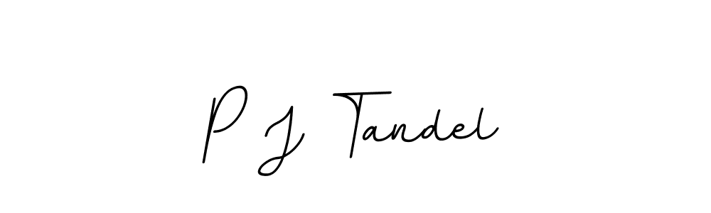 Use a signature maker to create a handwritten signature online. With this signature software, you can design (BallpointsItalic-DORy9) your own signature for name P J Tandel. P J Tandel signature style 11 images and pictures png