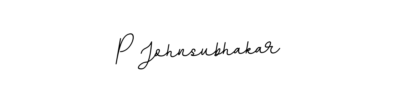 Use a signature maker to create a handwritten signature online. With this signature software, you can design (BallpointsItalic-DORy9) your own signature for name P Johnsubhakar. P Johnsubhakar signature style 11 images and pictures png