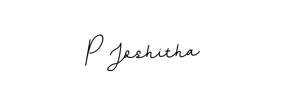 Use a signature maker to create a handwritten signature online. With this signature software, you can design (BallpointsItalic-DORy9) your own signature for name P Joshitha. P Joshitha signature style 11 images and pictures png