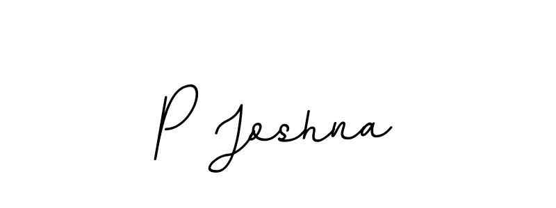 Create a beautiful signature design for name P Joshna. With this signature (BallpointsItalic-DORy9) fonts, you can make a handwritten signature for free. P Joshna signature style 11 images and pictures png