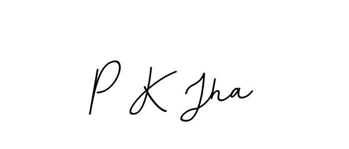 The best way (BallpointsItalic-DORy9) to make a short signature is to pick only two or three words in your name. The name P K Jha include a total of six letters. For converting this name. P K Jha signature style 11 images and pictures png