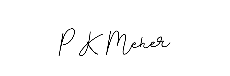 How to make P K Meher name signature. Use BallpointsItalic-DORy9 style for creating short signs online. This is the latest handwritten sign. P K Meher signature style 11 images and pictures png