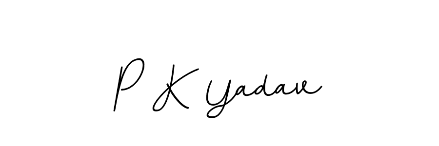 How to make P K Yadav name signature. Use BallpointsItalic-DORy9 style for creating short signs online. This is the latest handwritten sign. P K Yadav signature style 11 images and pictures png