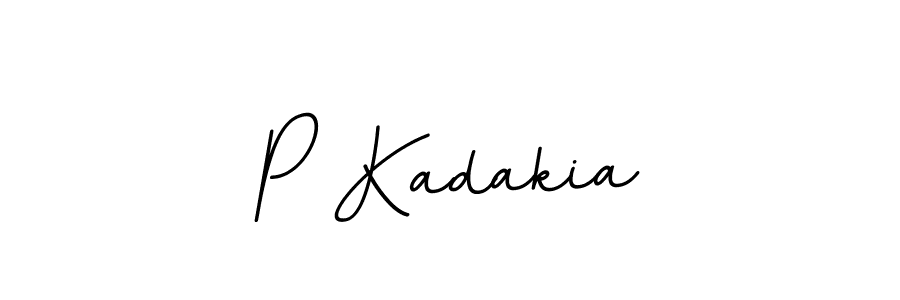 Design your own signature with our free online signature maker. With this signature software, you can create a handwritten (BallpointsItalic-DORy9) signature for name P Kadakia. P Kadakia signature style 11 images and pictures png
