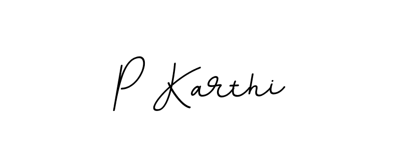 Use a signature maker to create a handwritten signature online. With this signature software, you can design (BallpointsItalic-DORy9) your own signature for name P Karthi. P Karthi signature style 11 images and pictures png