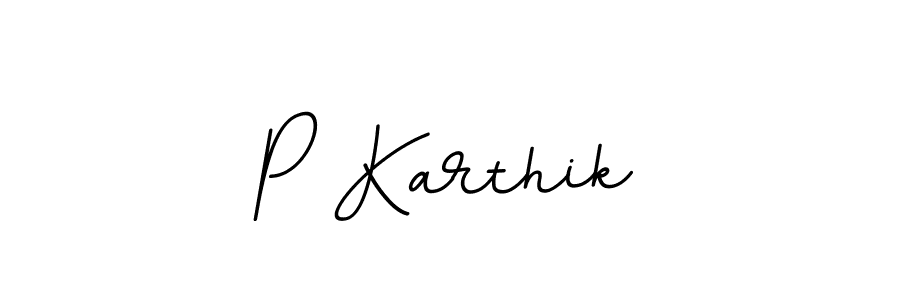 How to make P Karthik name signature. Use BallpointsItalic-DORy9 style for creating short signs online. This is the latest handwritten sign. P Karthik signature style 11 images and pictures png