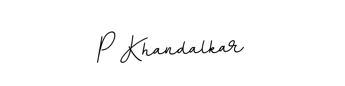 How to make P Khandalkar name signature. Use BallpointsItalic-DORy9 style for creating short signs online. This is the latest handwritten sign. P Khandalkar signature style 11 images and pictures png