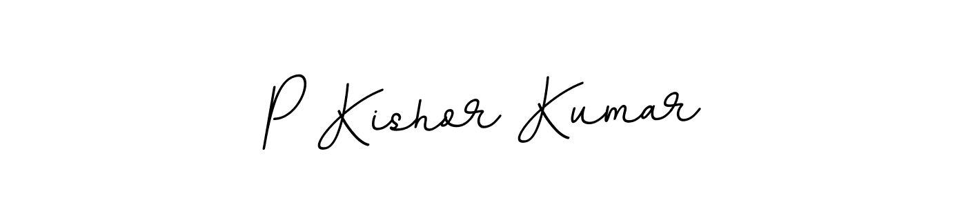 How to make P Kishor Kumar name signature. Use BallpointsItalic-DORy9 style for creating short signs online. This is the latest handwritten sign. P Kishor Kumar signature style 11 images and pictures png