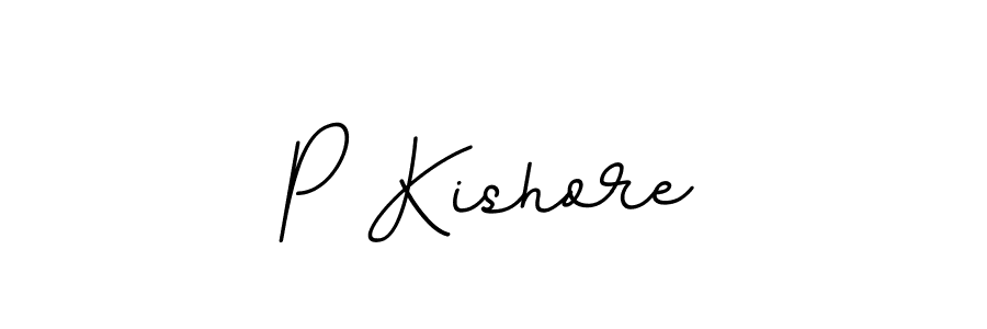 Make a beautiful signature design for name P Kishore. With this signature (BallpointsItalic-DORy9) style, you can create a handwritten signature for free. P Kishore signature style 11 images and pictures png