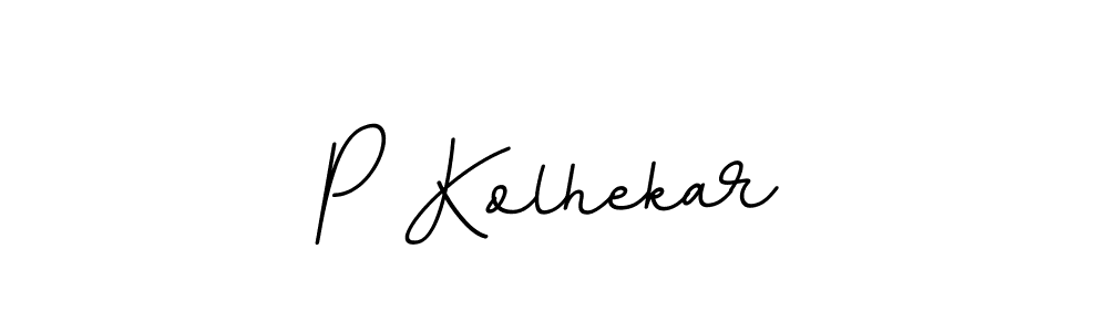 Design your own signature with our free online signature maker. With this signature software, you can create a handwritten (BallpointsItalic-DORy9) signature for name P Kolhekar. P Kolhekar signature style 11 images and pictures png