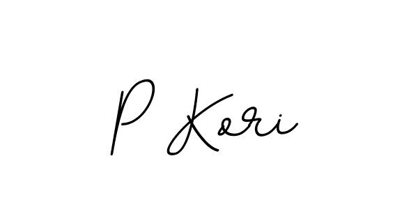 How to make P Kori name signature. Use BallpointsItalic-DORy9 style for creating short signs online. This is the latest handwritten sign. P Kori signature style 11 images and pictures png