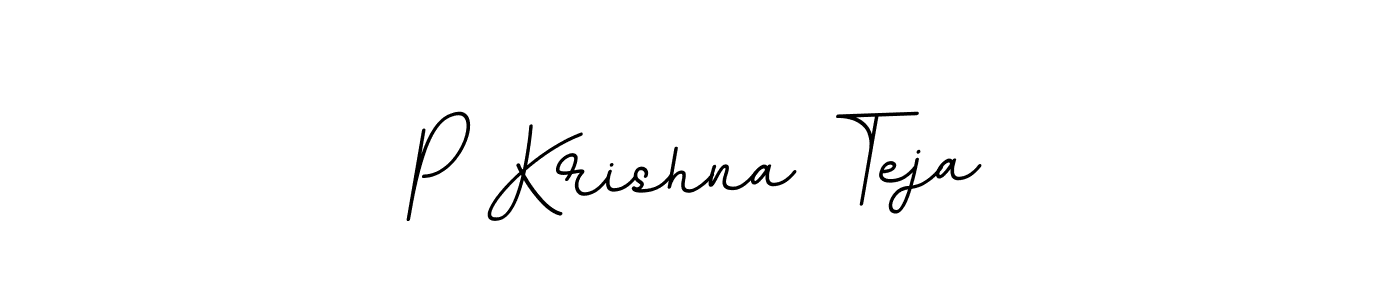 How to make P Krishna Teja name signature. Use BallpointsItalic-DORy9 style for creating short signs online. This is the latest handwritten sign. P Krishna Teja signature style 11 images and pictures png