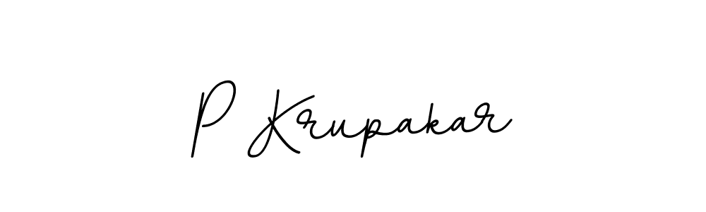 The best way (BallpointsItalic-DORy9) to make a short signature is to pick only two or three words in your name. The name P Krupakar include a total of six letters. For converting this name. P Krupakar signature style 11 images and pictures png