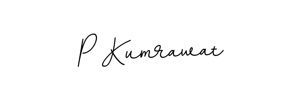 How to make P Kumrawat name signature. Use BallpointsItalic-DORy9 style for creating short signs online. This is the latest handwritten sign. P Kumrawat signature style 11 images and pictures png