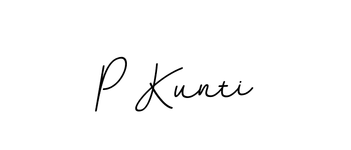You should practise on your own different ways (BallpointsItalic-DORy9) to write your name (P Kunti) in signature. don't let someone else do it for you. P Kunti signature style 11 images and pictures png