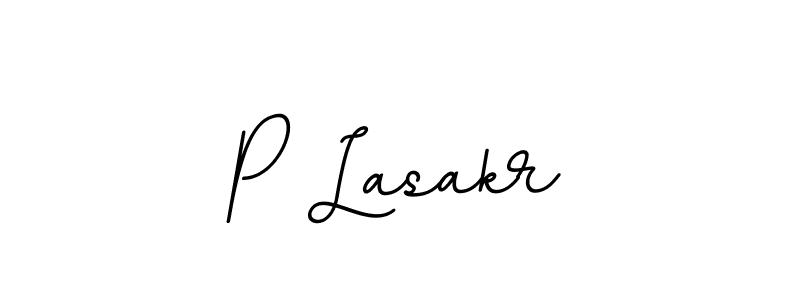 Use a signature maker to create a handwritten signature online. With this signature software, you can design (BallpointsItalic-DORy9) your own signature for name P Lasakr. P Lasakr signature style 11 images and pictures png