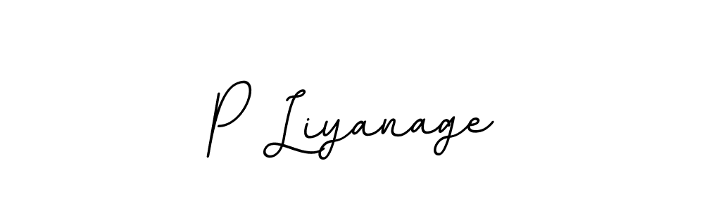 Use a signature maker to create a handwritten signature online. With this signature software, you can design (BallpointsItalic-DORy9) your own signature for name P Liyanage. P Liyanage signature style 11 images and pictures png