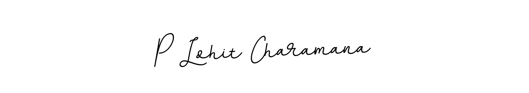 The best way (BallpointsItalic-DORy9) to make a short signature is to pick only two or three words in your name. The name P Lohit Charamana include a total of six letters. For converting this name. P Lohit Charamana signature style 11 images and pictures png