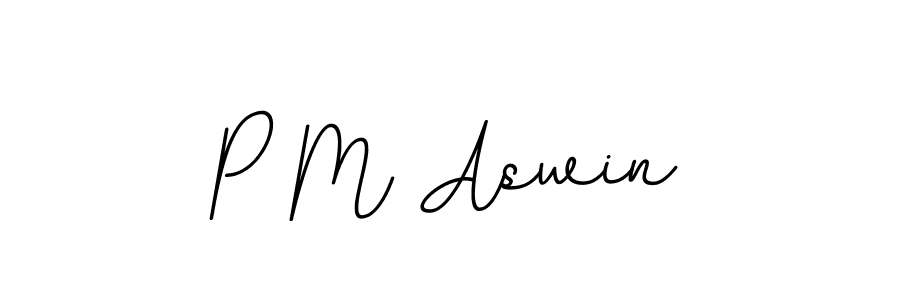 Design your own signature with our free online signature maker. With this signature software, you can create a handwritten (BallpointsItalic-DORy9) signature for name P M Aswin. P M Aswin signature style 11 images and pictures png