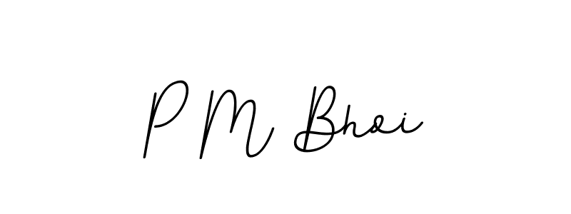 The best way (BallpointsItalic-DORy9) to make a short signature is to pick only two or three words in your name. The name P M Bhoi include a total of six letters. For converting this name. P M Bhoi signature style 11 images and pictures png