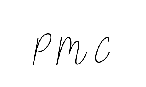 The best way (BallpointsItalic-DORy9) to make a short signature is to pick only two or three words in your name. The name P M C include a total of six letters. For converting this name. P M C signature style 11 images and pictures png